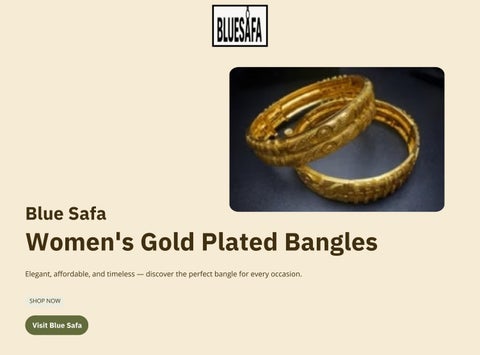 Elegant Women Gold Plated Bangles from Blue Safa