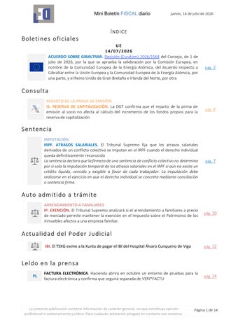 Mini Boletín FISCAL 16/07/2026 - www.gabinetedelaorden.com