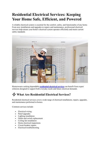 Keeping Your Home Safe, Efficient, and Powered