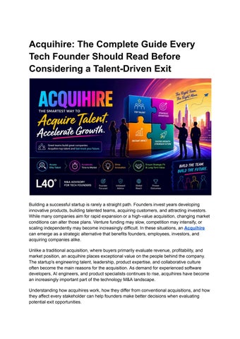 Acquihire_ The Complete Guide Every Tech Founder Should Read Before Considering a Talent-Driven Exit