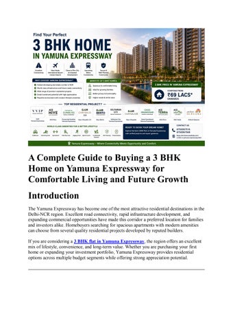 A Complete Guide to Buying a 3 BHK Home on Yamuna Expressway for Comfortable Living and Future Growt
