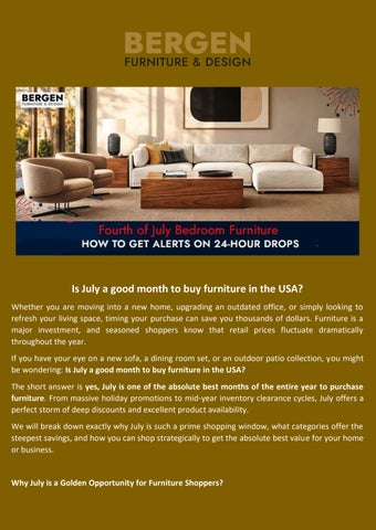Is July a good month to buy furniture in the USA?