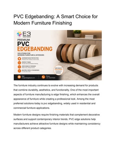 PVC Edgebanding_ A Smart Choice for Modern Furniture Finishing 