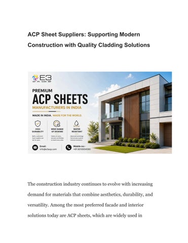 ACP Sheet Suppliers_ Supporting Modern Construction with Quality Cladding Solutions