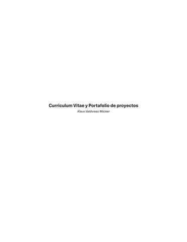 Portafolio - KlausValdivieso