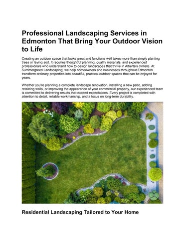 Professional Landscaping Services in Edmonton That Bring Your Outdoor Vision to Life