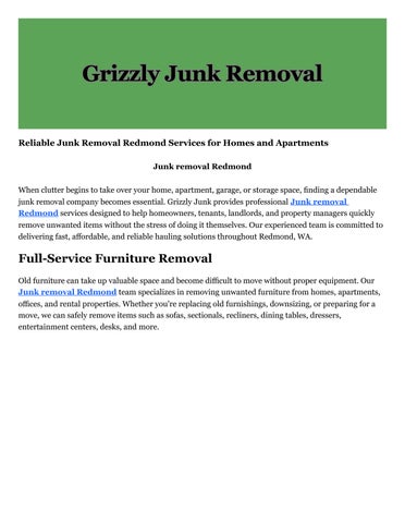 Junk removal Redmond