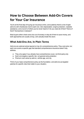 How to choose add ons for Car Cover