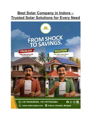 Best Solar Company in Indore – Trusted Solar Solutions for Every Need