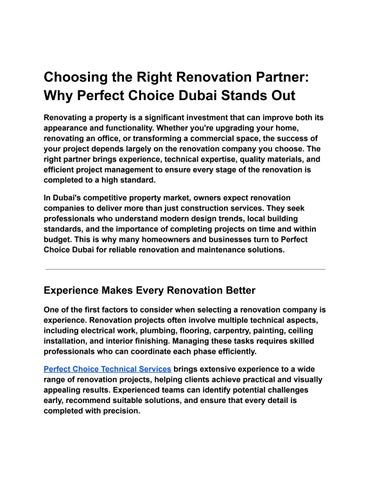 Choosing the Right Renovation Partner_ Why Perfect Choice Dubai Stands Out