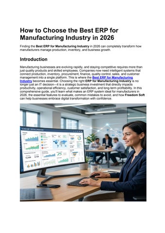 How to Choose the Best ERP for Manufacturing Industry in 2026