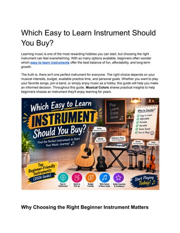 Which Easy to Learn Instrument Should You Buy? | Beginner Guide