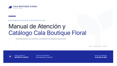 Manual de atención y catalogo de Cala Boutique Floral
