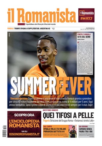 Il Romanista del 20 luglio 2026