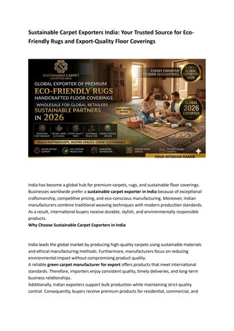 Sustainable Carpet Exporters India
