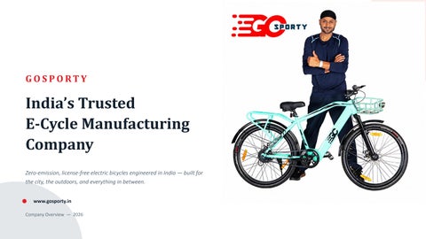 Trusted E Cycle Manufacturing Company in India