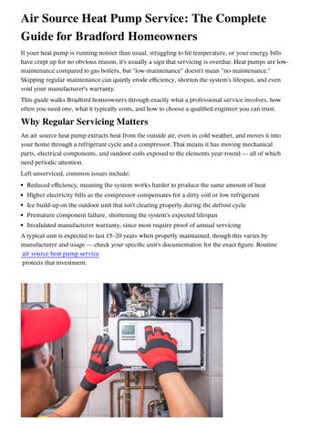 Air Source Heat Pumo Service