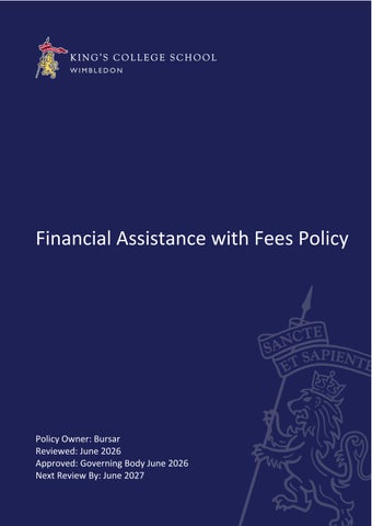 Financial assistance with fees policy_WS_July 2026