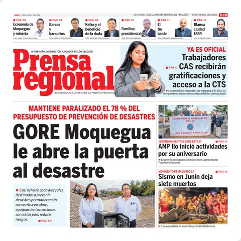 La Prensa Regional – Lunes 20 de julio de 2026
