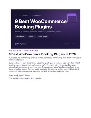 WooCommerce Booking Plugins 2026: The Ultimate Comparison Guide