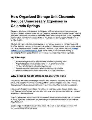  Trusted Storage Unit Cleanout in Colorado Springs, CO | Antz Junk Removal