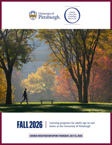OLLI at Pitt: Fall 2026 Catalog