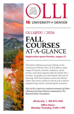 OLLI At-a-Glance - Fall 2026