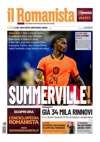 Il Romanista del 21 luglio 2026