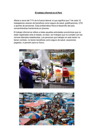 El trabajo informal en el Perú