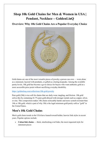 Shop 10k Gold jewelry for Men