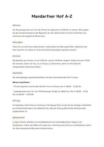 Mandarfner Hof A-Z