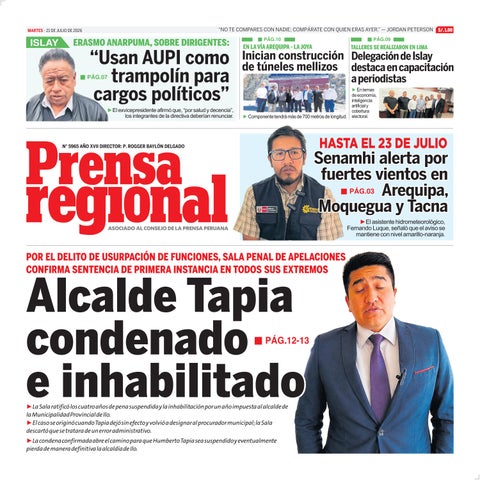 La Prensa Regional – Martes 21 de julio de 2026