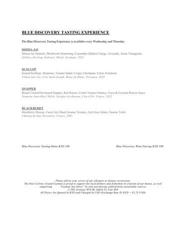 The Ritz-Carlton, Grand Cayman_Blue by Eric Ripert Menu