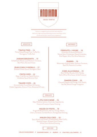 The Ritz-Carlton, Grand Cayman Andiamo Menu