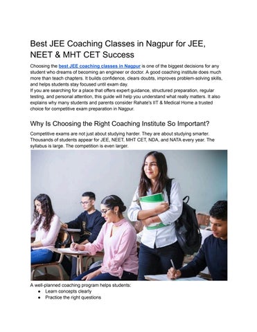 JEE dropper coaching classes in Nagpur