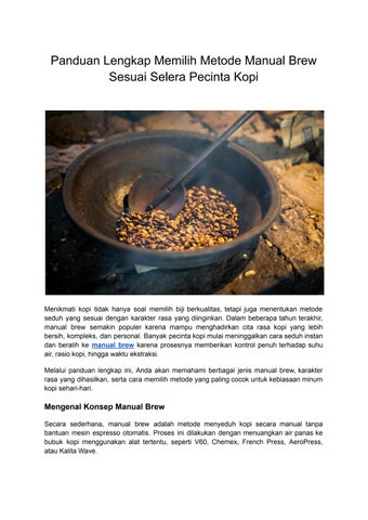 Panduan Lengkap Memilih Metode Manual Brew Sesuai Selera Pecinta Kopi