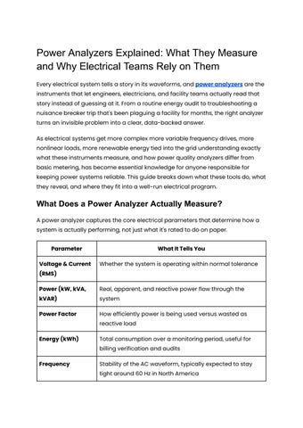 Power Analyzers Explained_ What They Measure and Why Electrical Teams Rely on Them