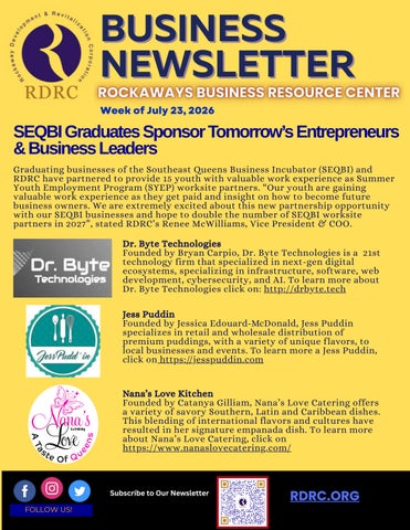 RBRC July 23, 2026 Newsletter