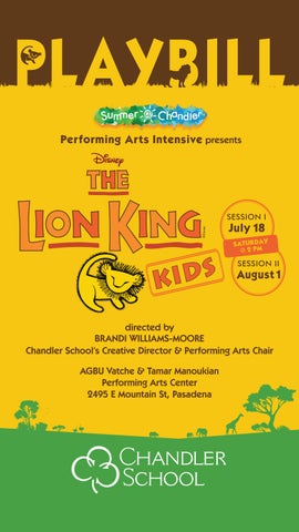 Lion King Kids Playbill - Summer@Chandler 2026 Session 1