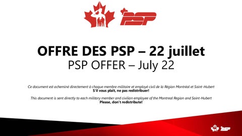 Offre des PSP - PSP Offer 