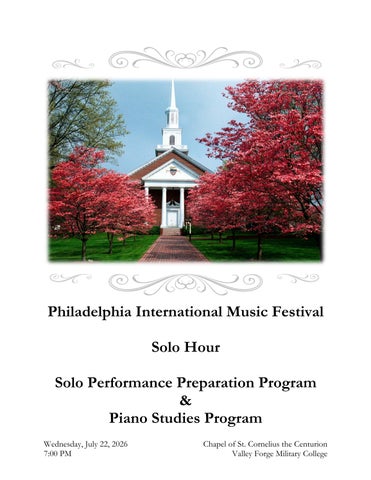 July Week A Solo Performance Preparation & Piano Programs Solo Hour