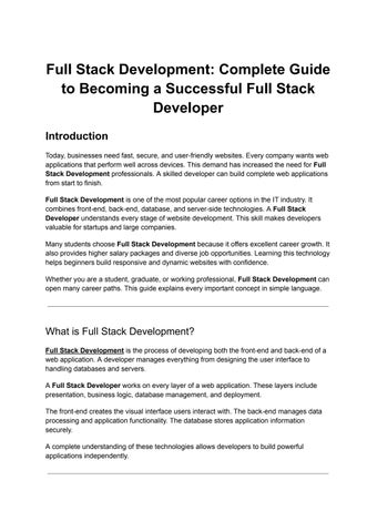 full stack development