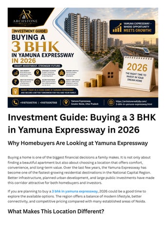 Investment Guide Buying a 3 BHK in Yamuna Expressway in 2026
