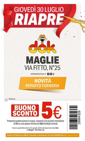Riapertura Maglie Via Fitto dal 30 Luglio al 2 Agosto