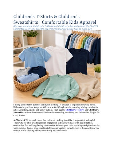 Children's Sweatshirts  Cozy, Durable & Stylish Kids' Wear
