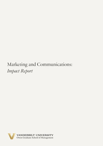 Marketing and Communications Impact Report