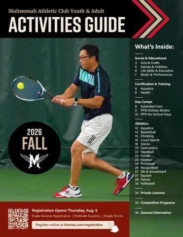 2026 Fall Activities Guide
