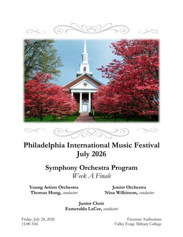 July 2026 Symphony Orchestra Program Week A Finale