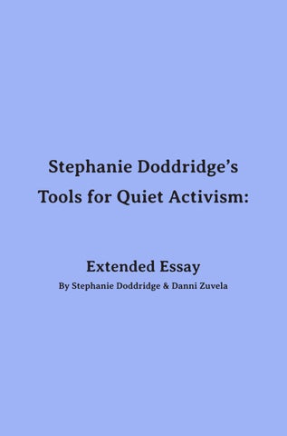 'Tools for Quiet Activism' Extended Essay
