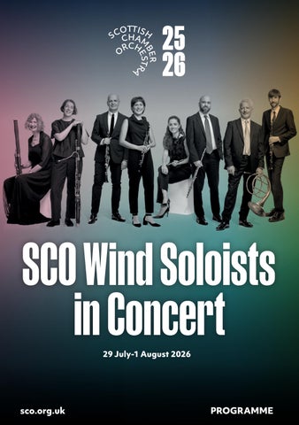 SCO Wind Soloists in Concert – Summer Tour 2026 – Programme note